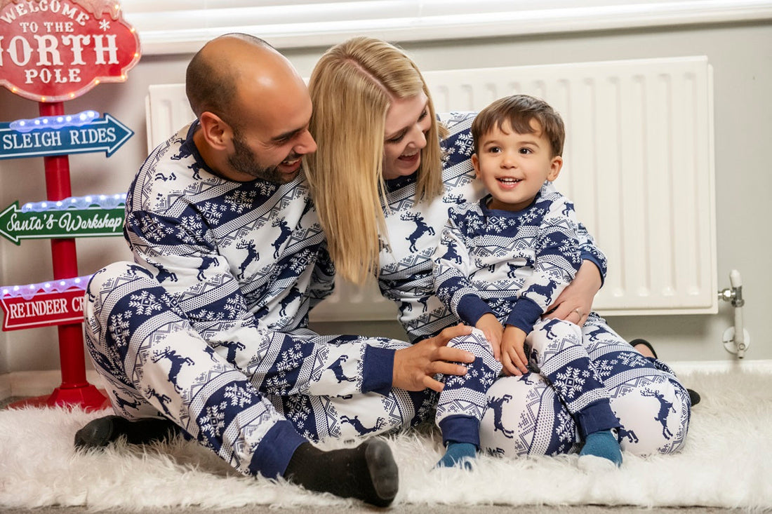 Celebrate Christmas in Style with Our Exclusive Navy Blue Family Matching Pyjamas!