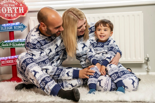 Celebrate Christmas in Style with Our Exclusive Navy Blue Family Matching Pyjamas!