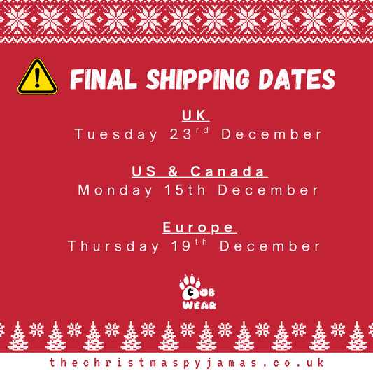 Final Shipping dates: Guaranteed for Christmas