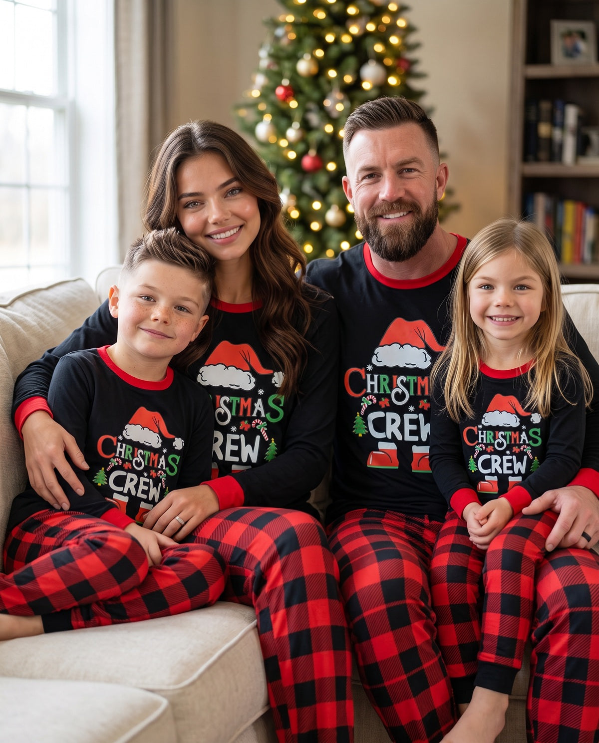 Christmas Crew family wearing their favoruite PJs at Xmas time