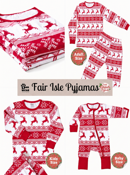 Festive Red Fair Isle Christmas Pyjamas