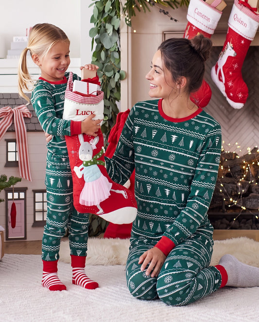 Green Premium Family Matching Christmas PJs