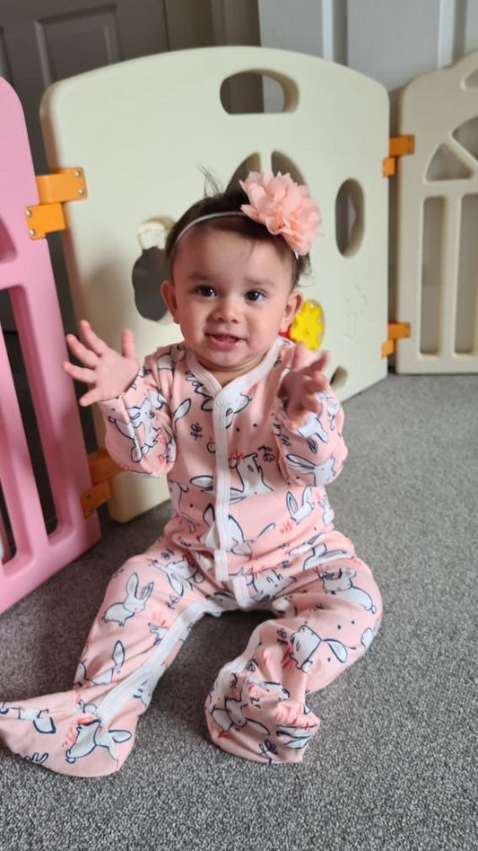 Pink Rabbit Baby Grow