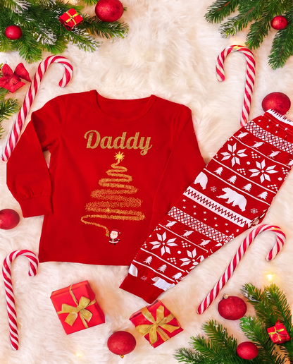 Red Personalised Cubwear Christmas Pyjamas for the whole family