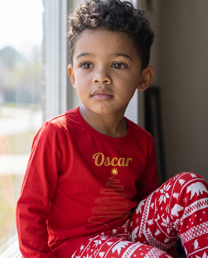 Red Personalised Cubwear Christmas Pyjamas for the whole family